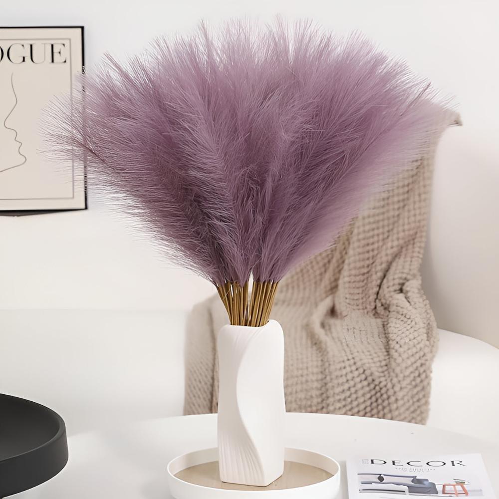 Luxurious Faux Pampas Décor Set | 3 Elegante Stiele