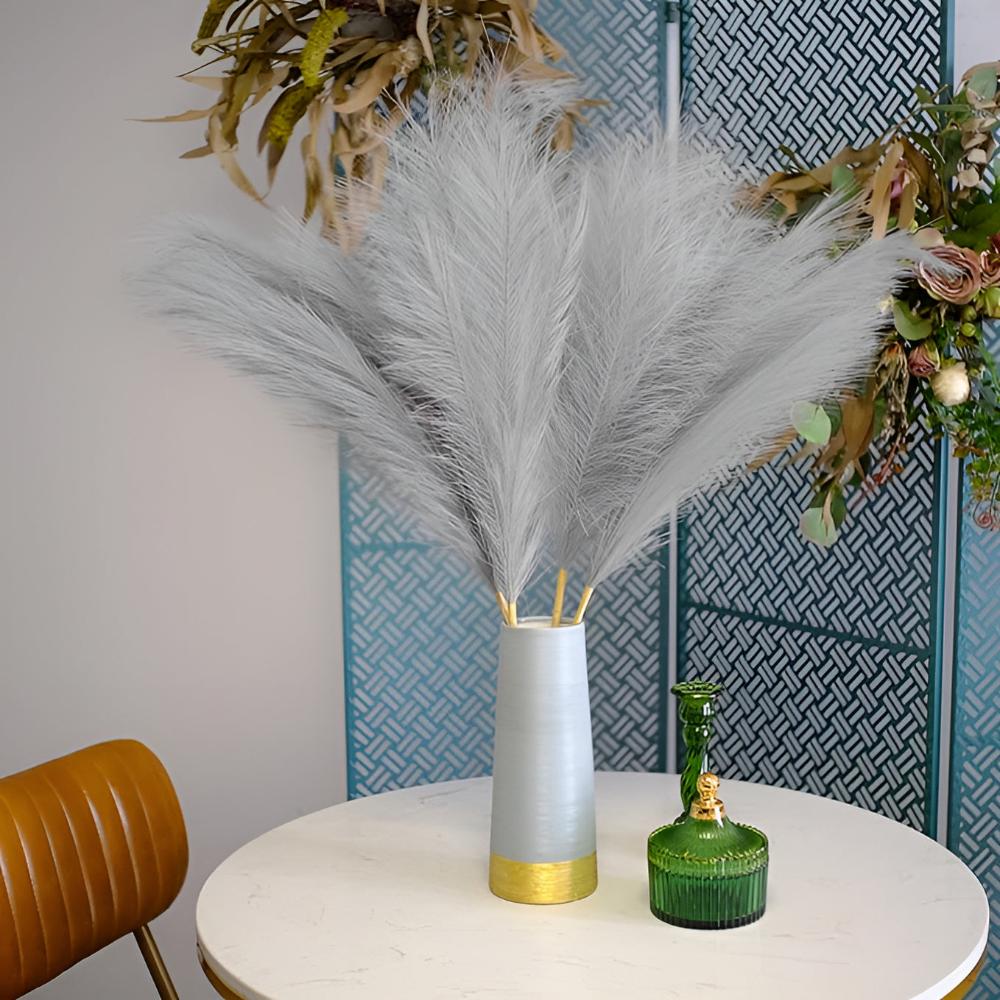 Luxurious Faux Pampas Décor Set | 3 Elegante Stiele
