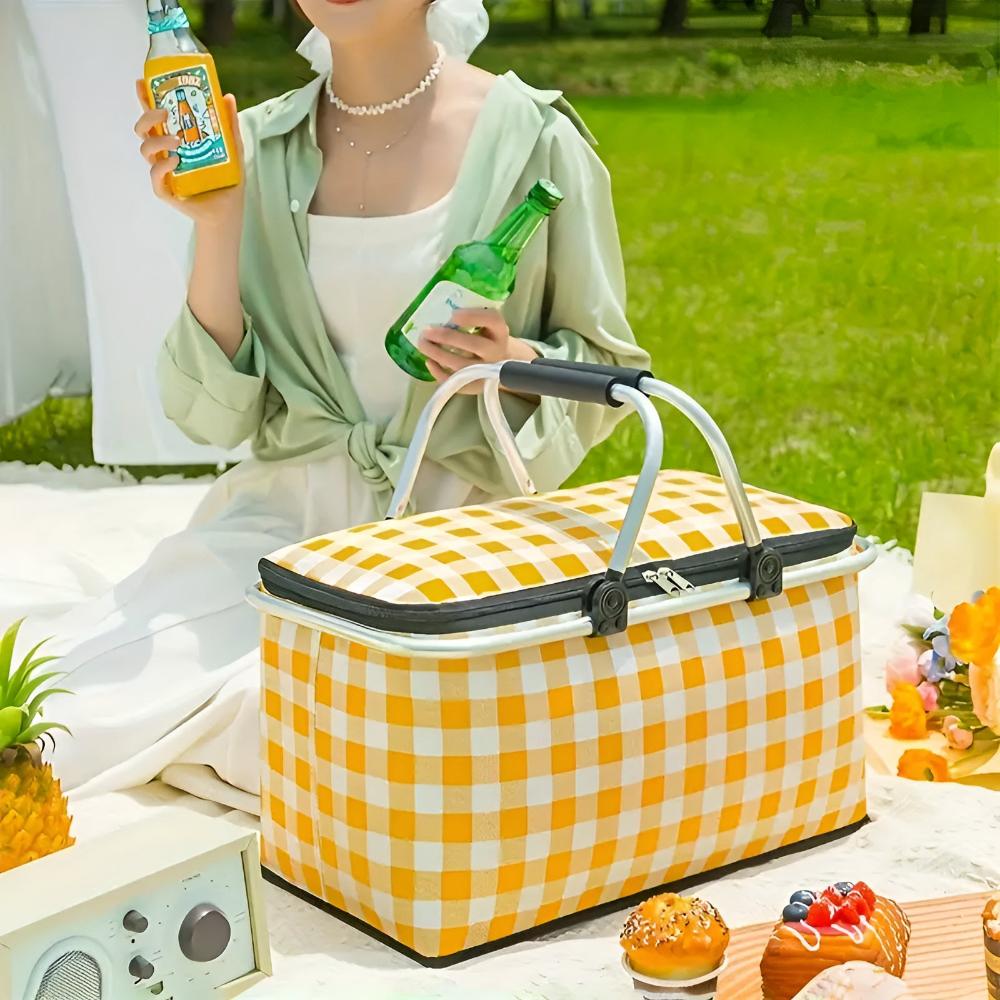 Faltbarer karierten Picknickkorb