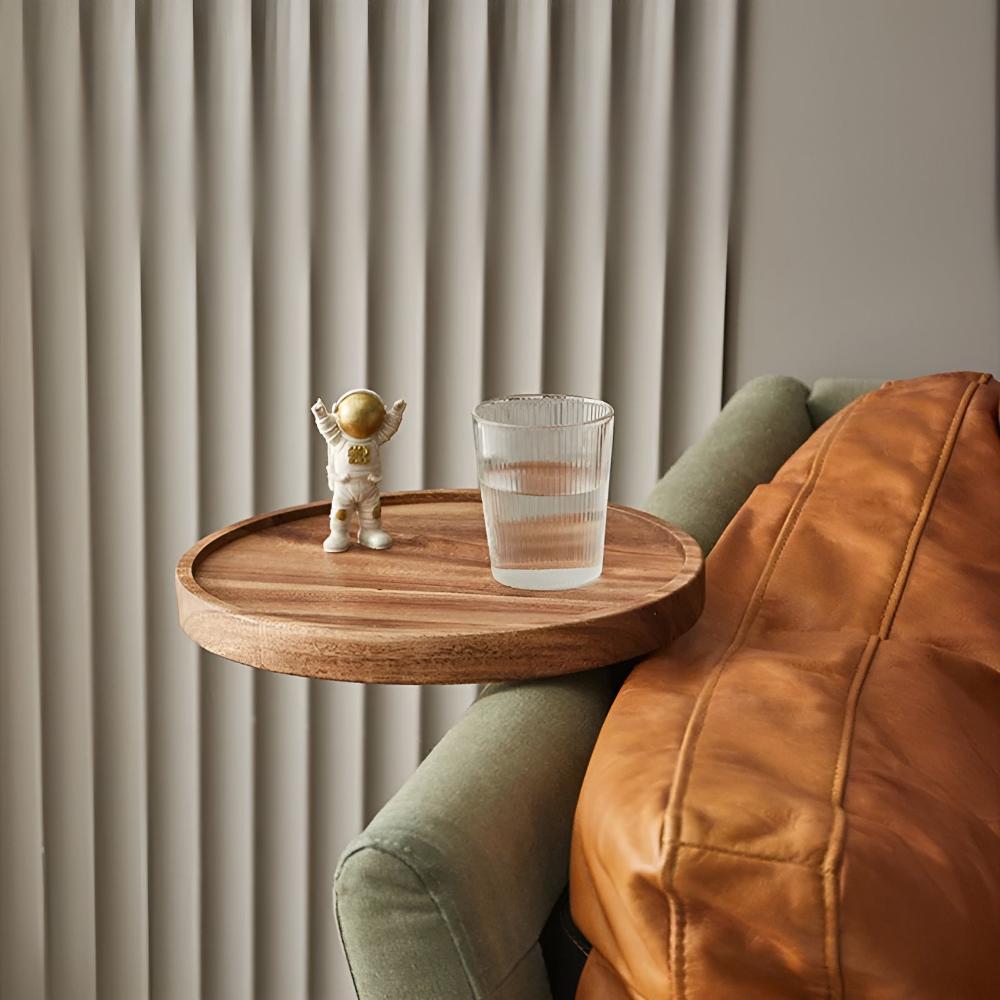 Clip-On Walnuss Tablett – Praktische Eleganz für jeden Raum