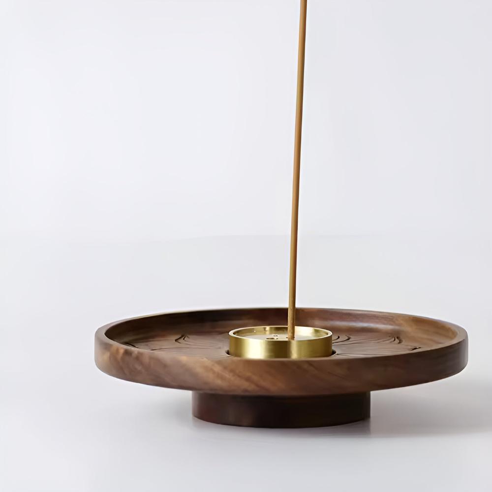 SereniBurn | Edler Räucherstäbchenhalter aus Holz und Kupfer