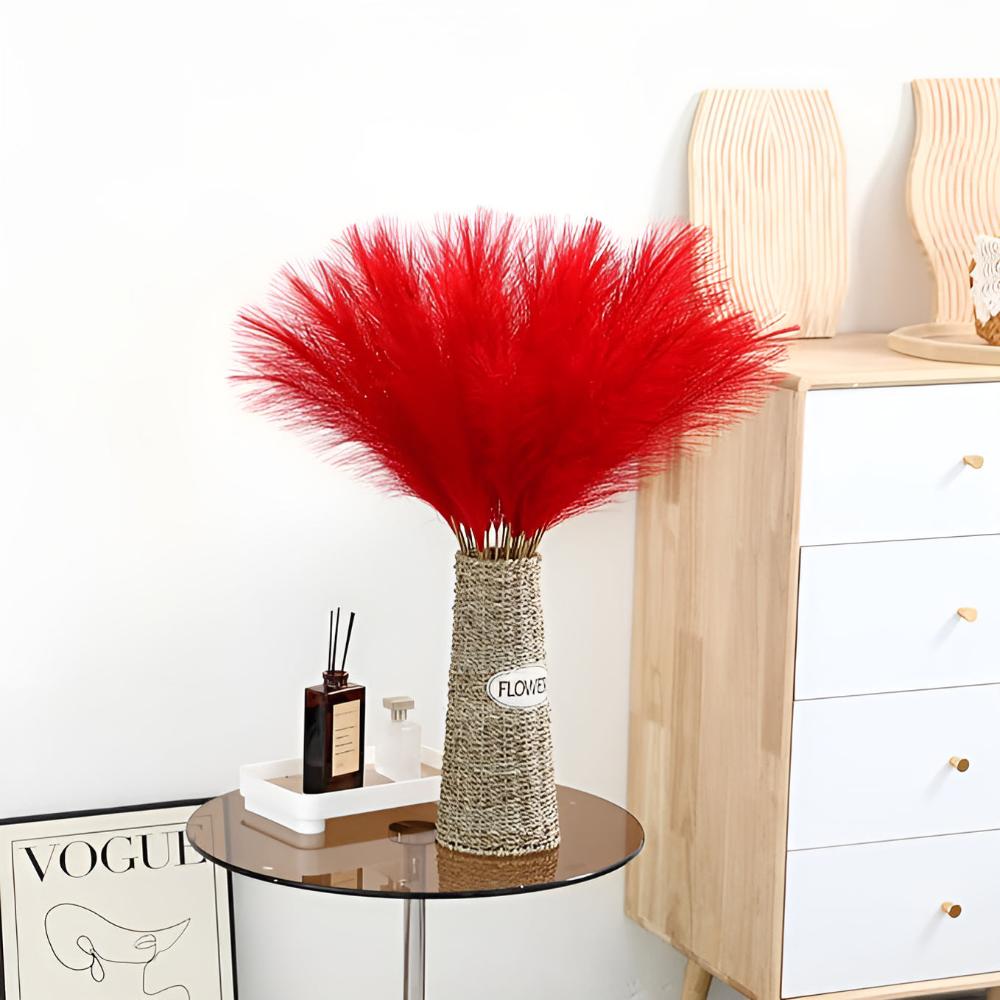Luxurious Faux Pampas Décor Set | 3 Elegante Stiele