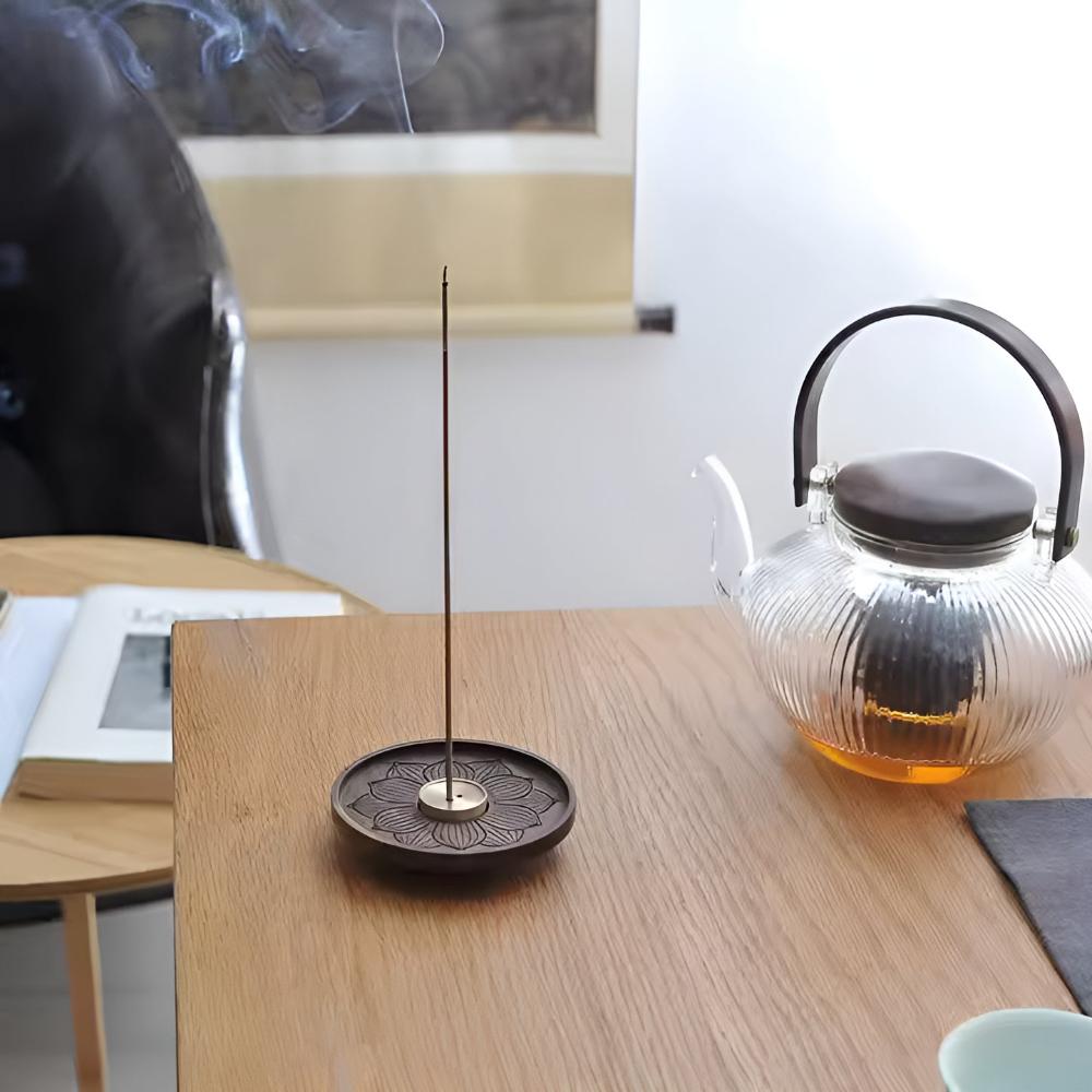 SereniBurn | Edler Räucherstäbchenhalter aus Holz und Kupfer