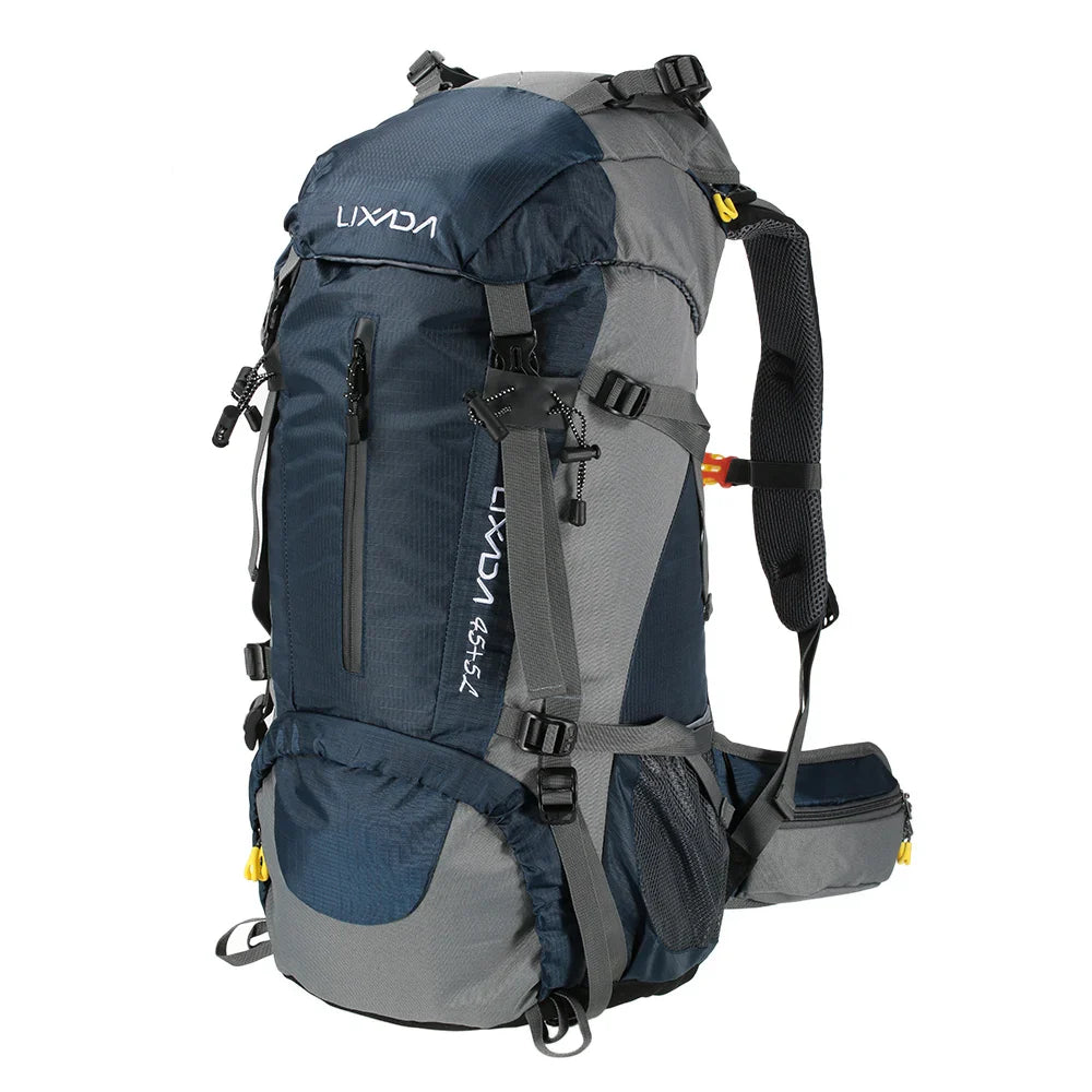 50L Wasserdichter Rucksack mit Regenhülle – Strapazierfähiges Campingzubehör für Klettern und Trekking