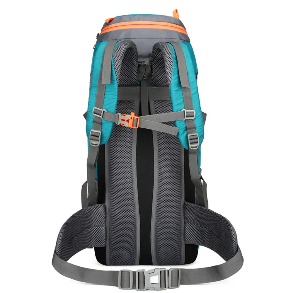 65L Wasserdichter Wanderrucksack mit Regenhülle – Strapazierfähiges Campingzubehör für Outdoor-Abenteuer und Wanderungen