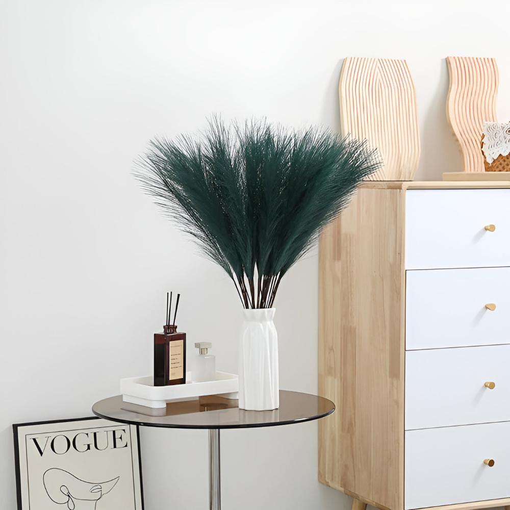 Luxurious Faux Pampas Décor Set | 3 Elegante Stiele