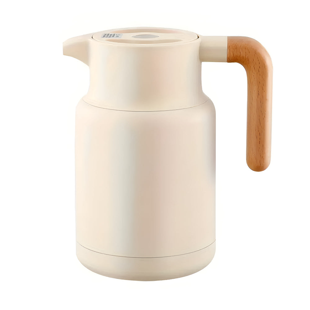 Thermische Kaffeekanne mit Holzgriff