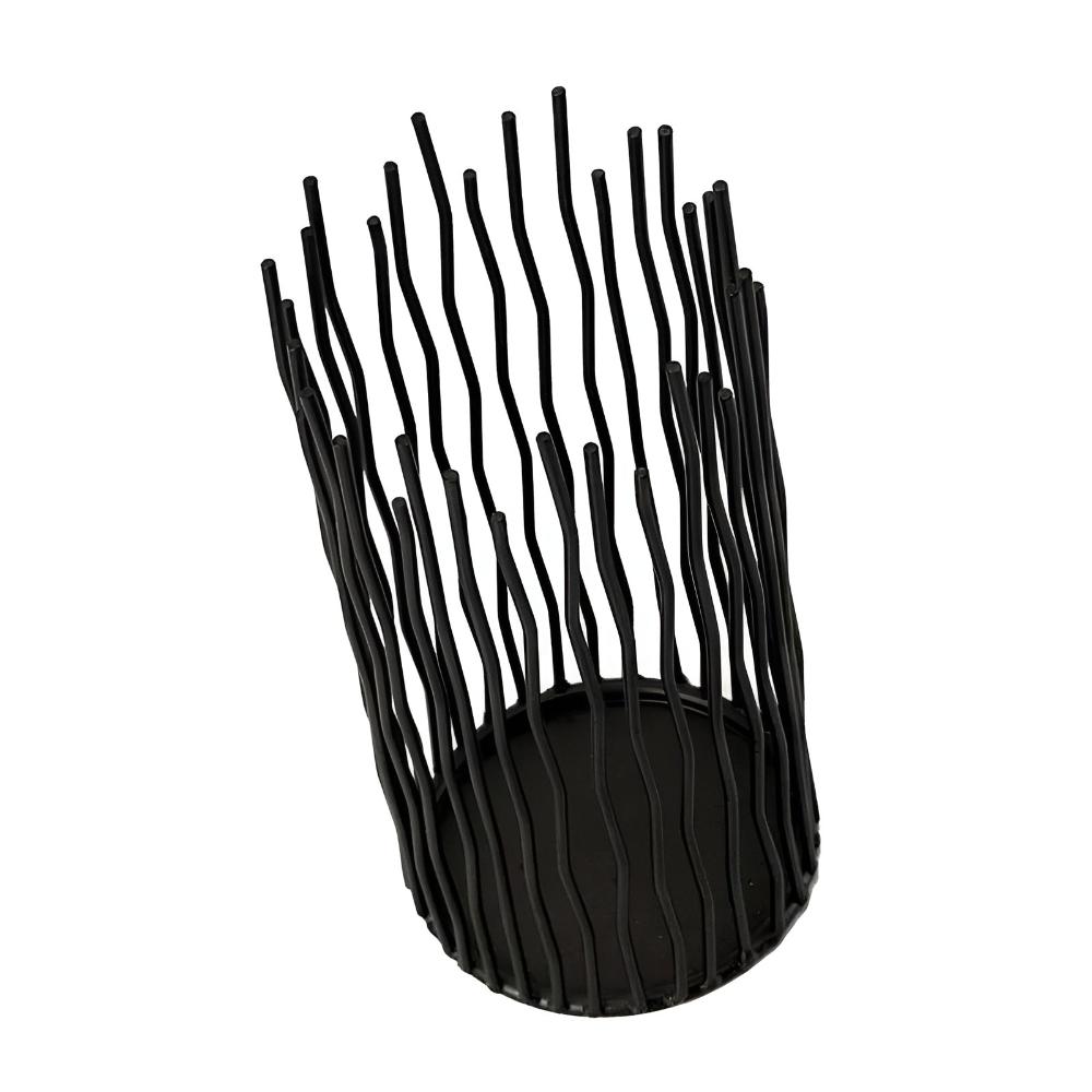 NoireGlow | Eleganter Kerzenhalter aus Schwarzem Eisen