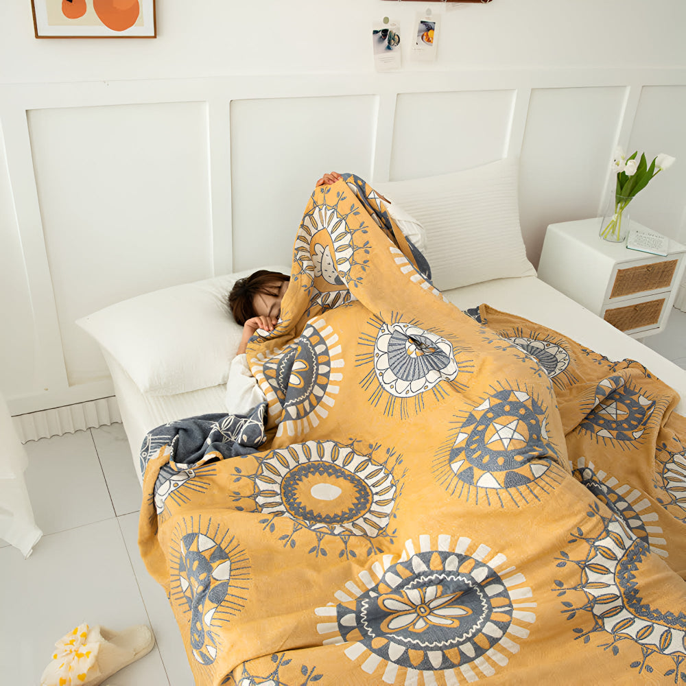 Blossom Radiance Circle Baumwoll-Decke