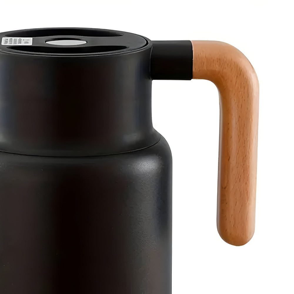 Thermische Kaffeekanne mit Holzgriff