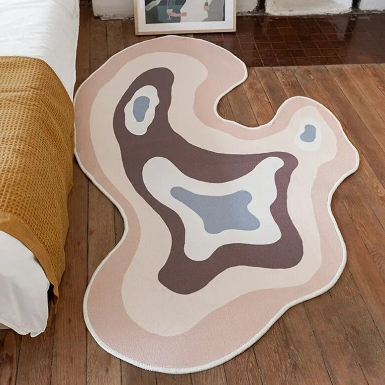 Moderner Flachgewebe-Teppich in unregelmäßiger Form