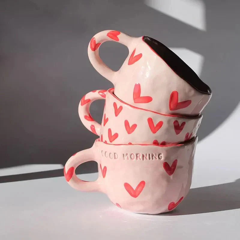 LoveCup | Romantische Keramiktasse mit Herzmotiv