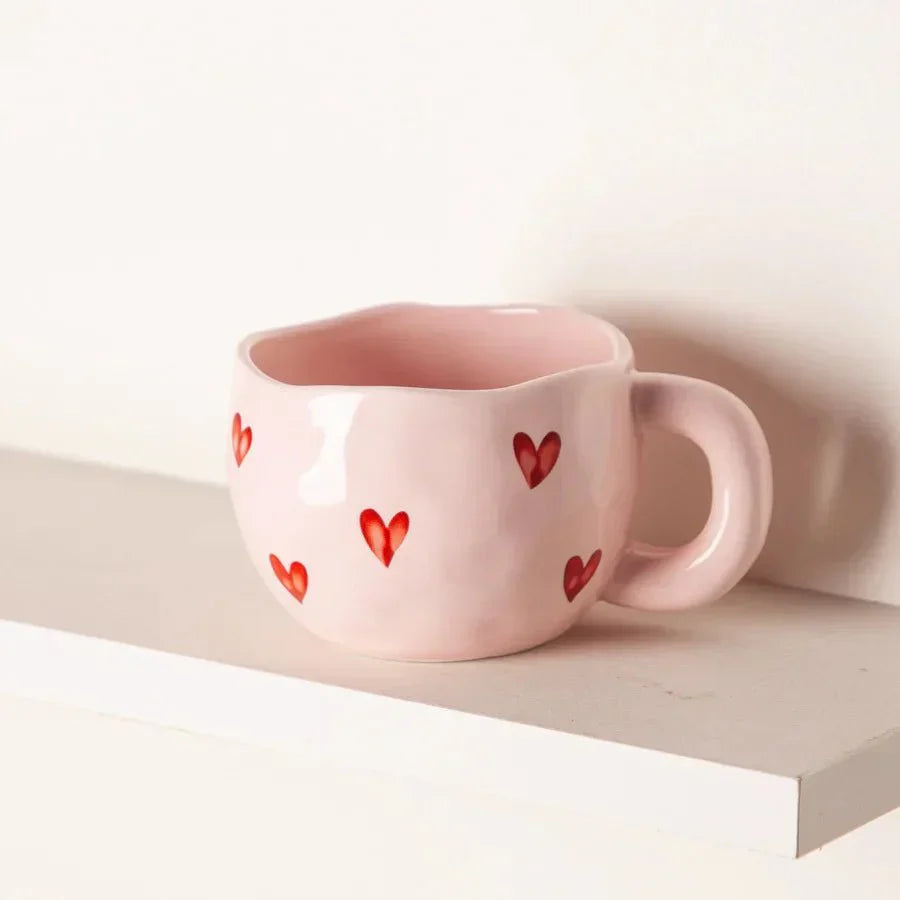 LoveCup | Romantische Keramiktasse mit Herzmotiv