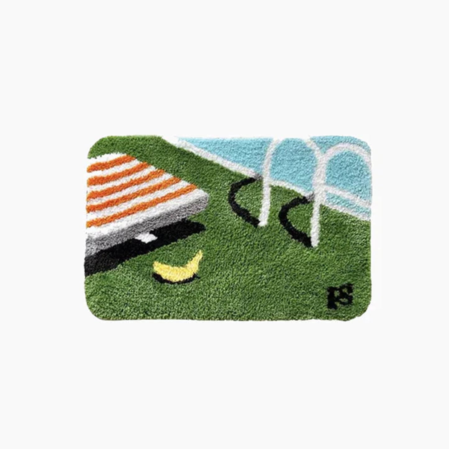 Handgefertigte Badematte im 'Swimming Pool' Design