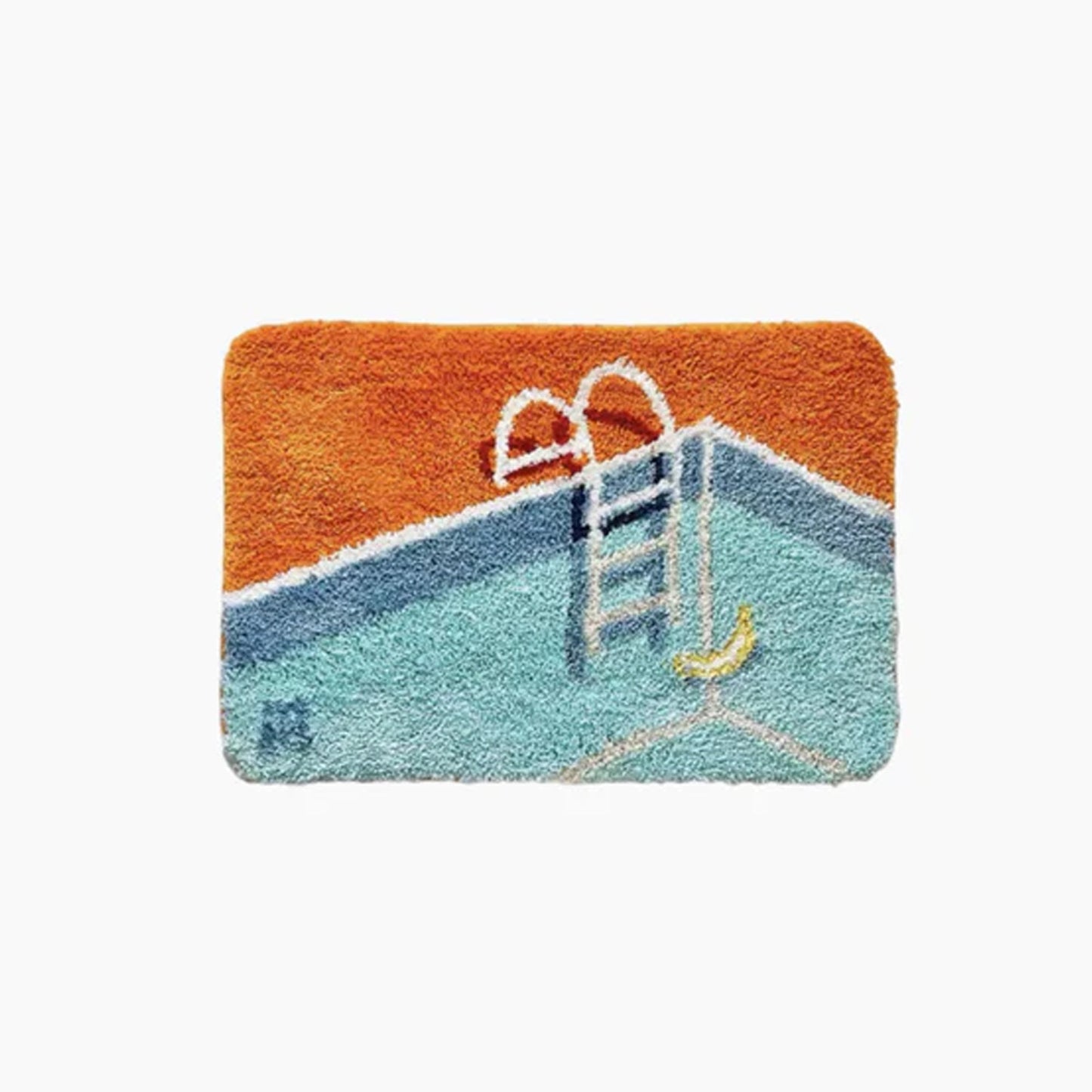 Handgefertigte Badematte im 'Swimming Pool' Design